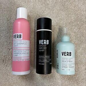 VERB Set of 3 Hair Styling Products Dry Shampoo Air Dry Sea Salt Spray